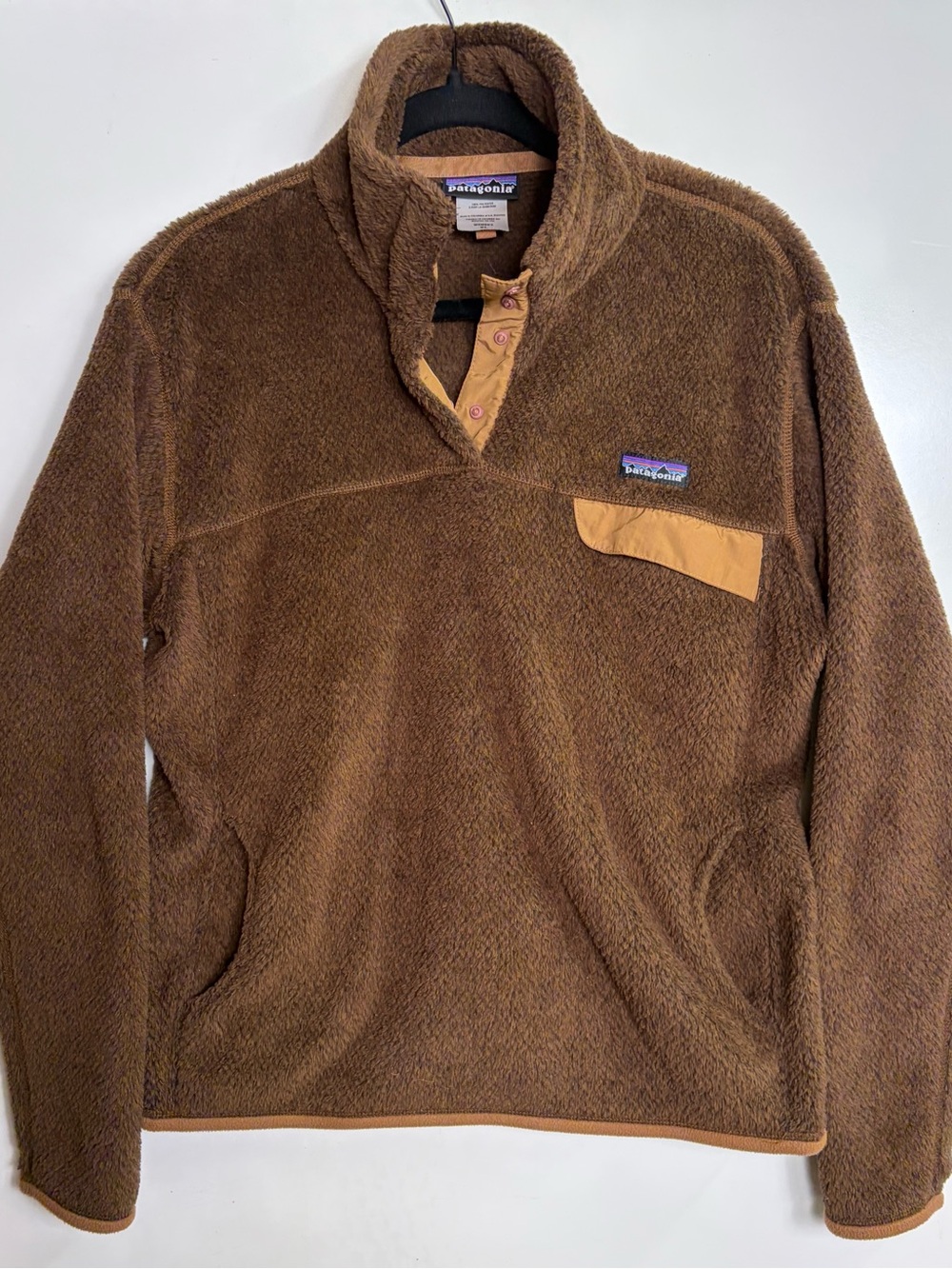 Patagonia Re-Tool Snap-T High Pile Fleece Pullover Brown Tan Womens XL - Picture 2 of 7